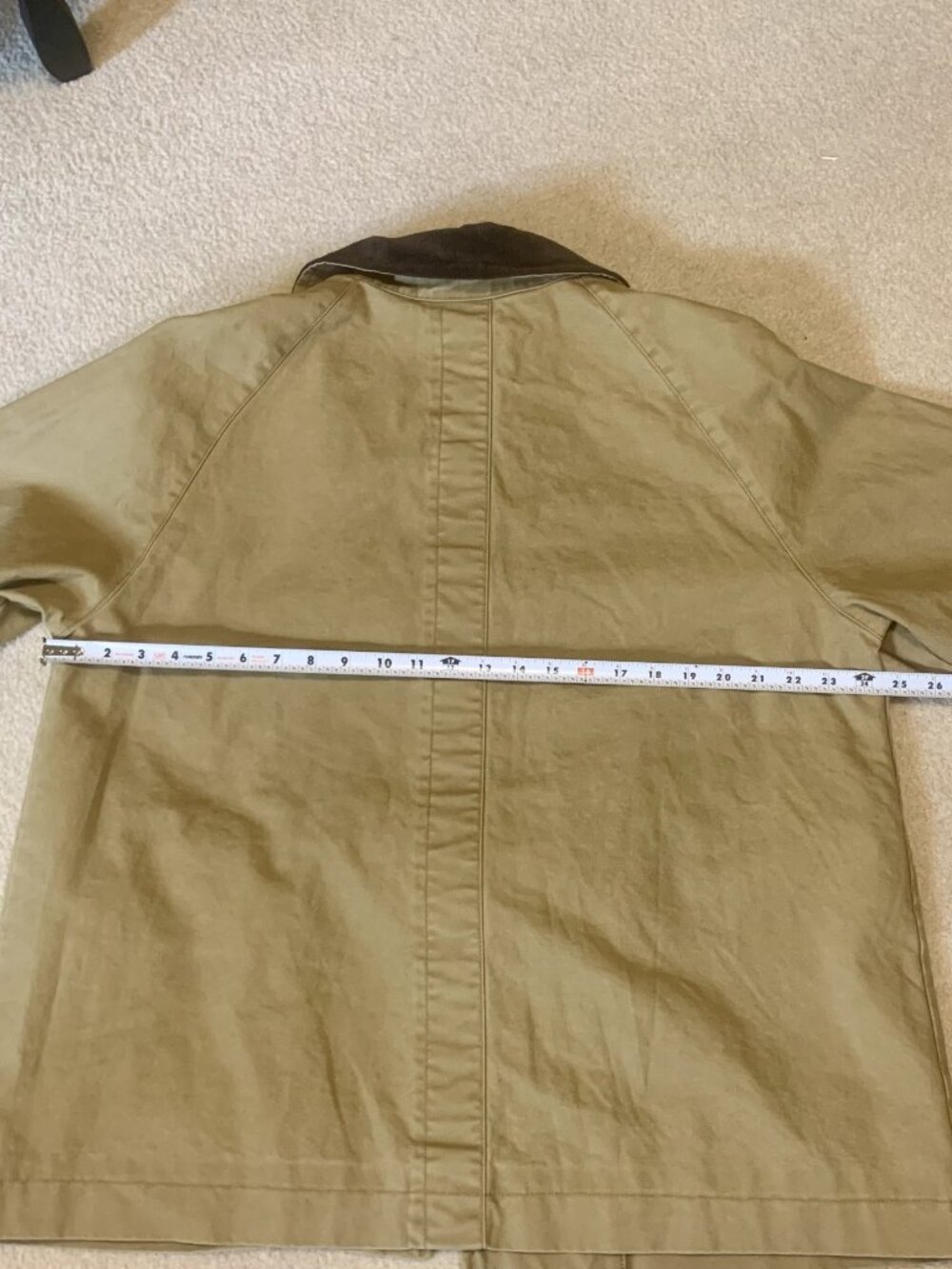MANGO Corduroy Collar Cotton Canvas Barn Coat Tan L - Picture 11 of 16